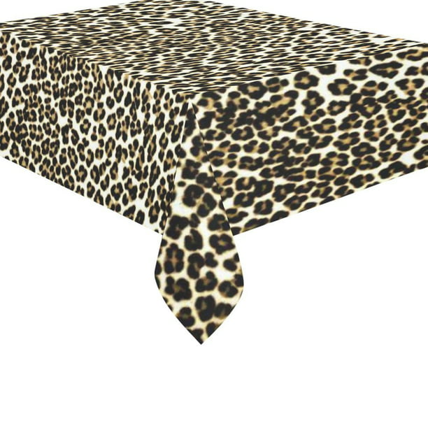 xigua Qilmy Fashion Colorful Leopard Animal Print Rectangle Tablecloth Dust Proof Anti Wrinkle Wipeable Table Cloth Tabletop for Decoration of Dinner Kitchen Wedding Holiday Party 60x90 